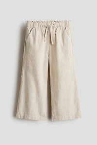 Linen-Blend Drawstring Pants