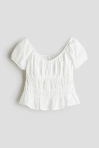 Blouse smockée en coton