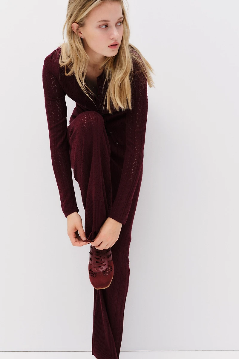 Pantalon en tricot pointelle