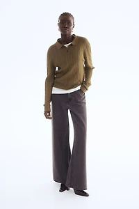 Cable-Knit Polo Shirt