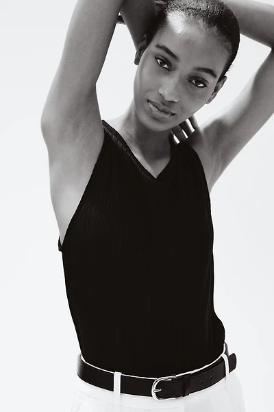 Rib-knit vest top