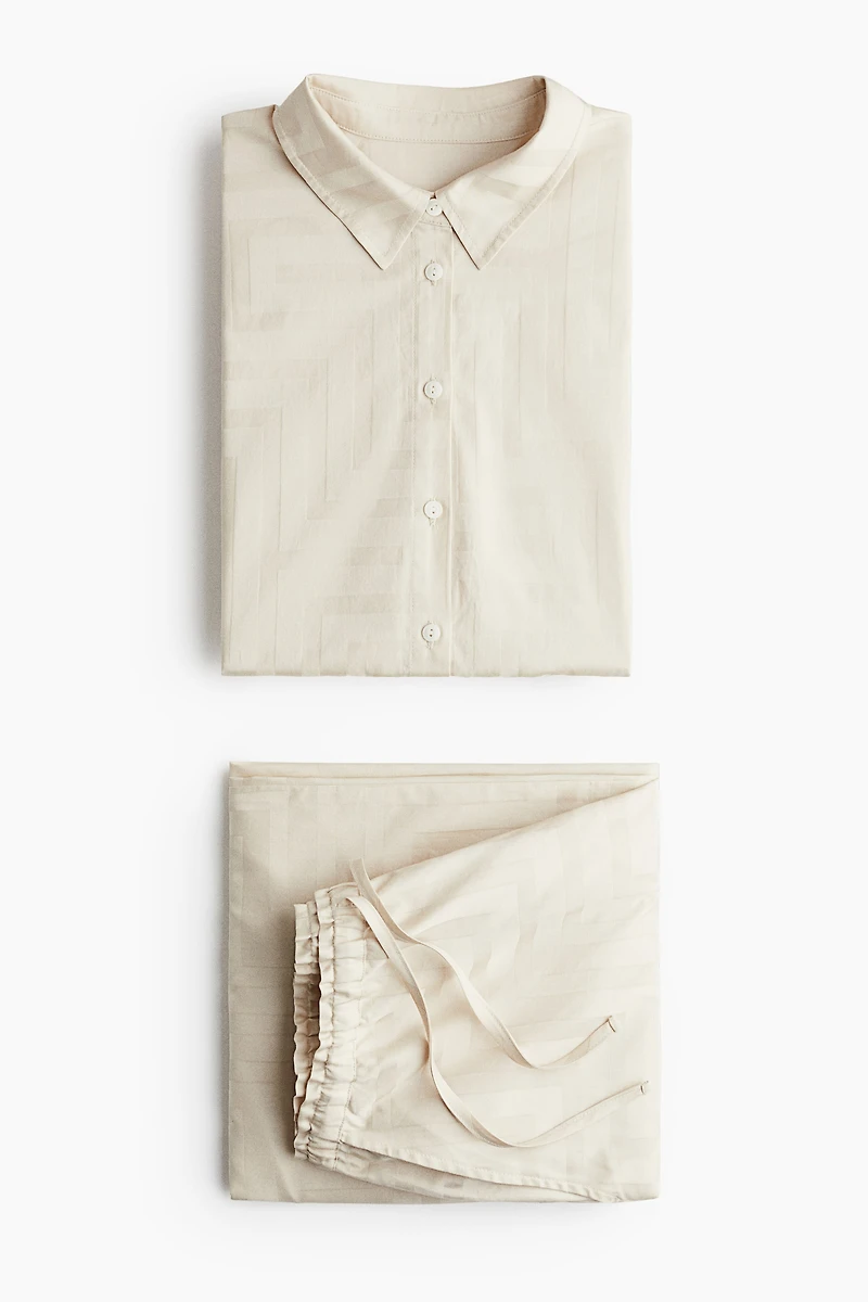 Jacquard-Weave Cotton Pajamas