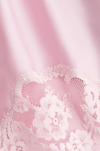 Lace-Trimmed Satin Nightgown