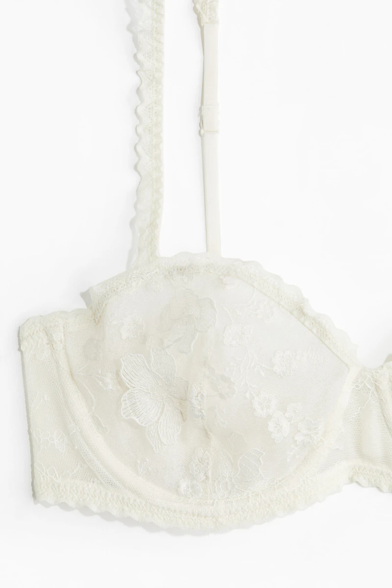 Soutien-gorge balconnet brodé en dentelle