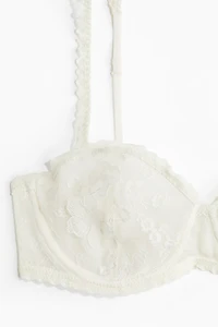 Embroidered Lace Balconette Bra