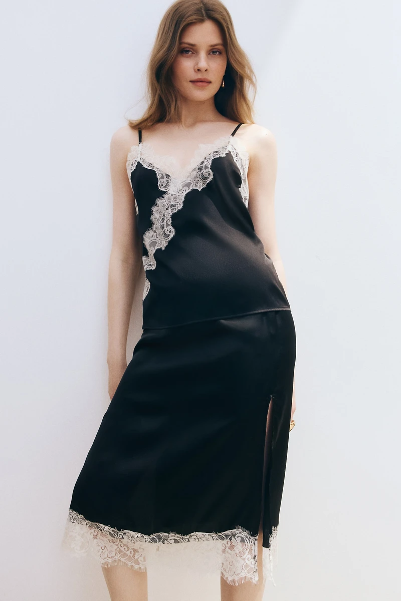 Lace-Trimmed Skirt