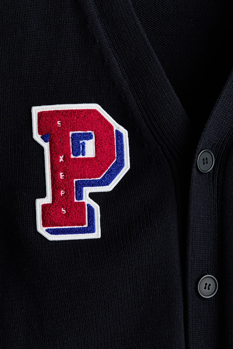 Regular-Fit Embroidered-Motif Cardigan