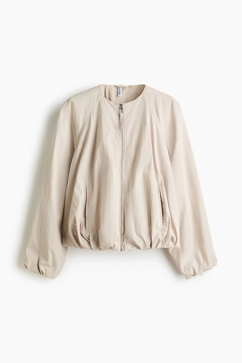 Bubble-Hem Bomber Jacket