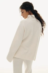 Chandail à encolure en V laine mélangée