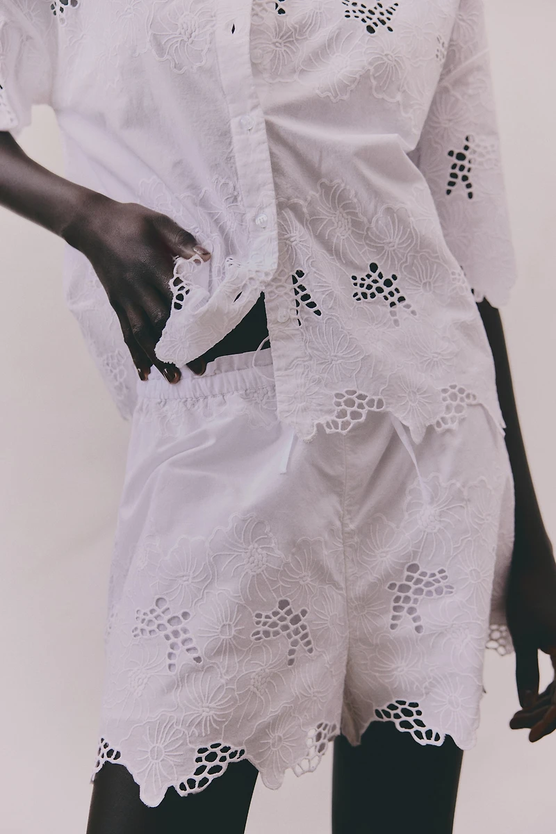 Eyelet-Embroidered Shorts