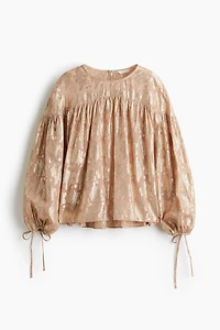 Oversized jacquard-weave blouse