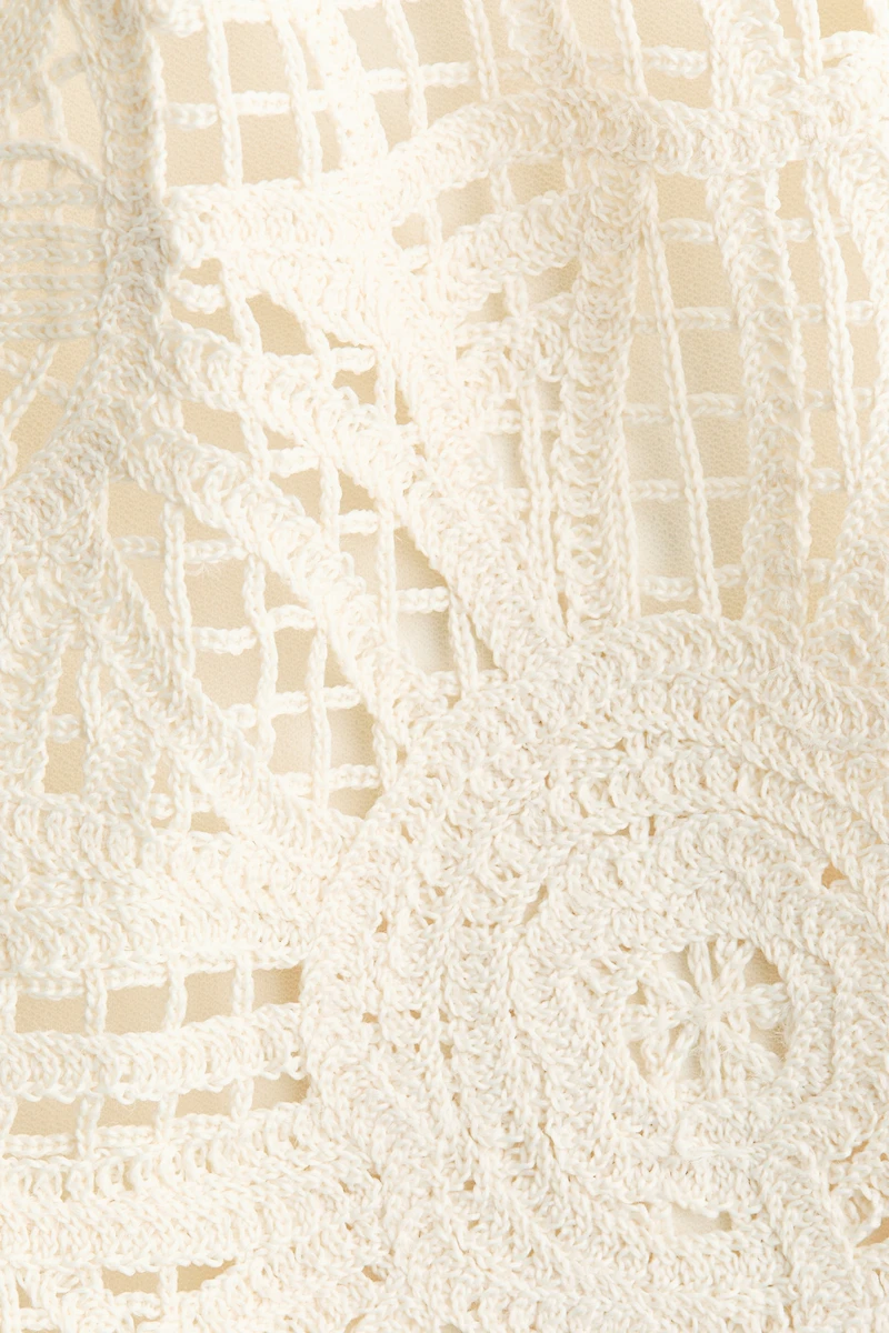 Asymmetric Crochet-Look Top