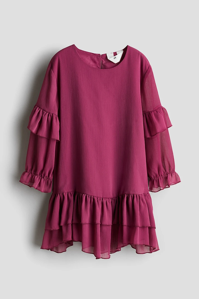 Flounced Chiffon Dress