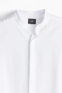 Regular Fit Lyocell Band-Collar Shirt