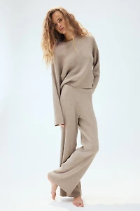 Pantalon large en tricot côtelé