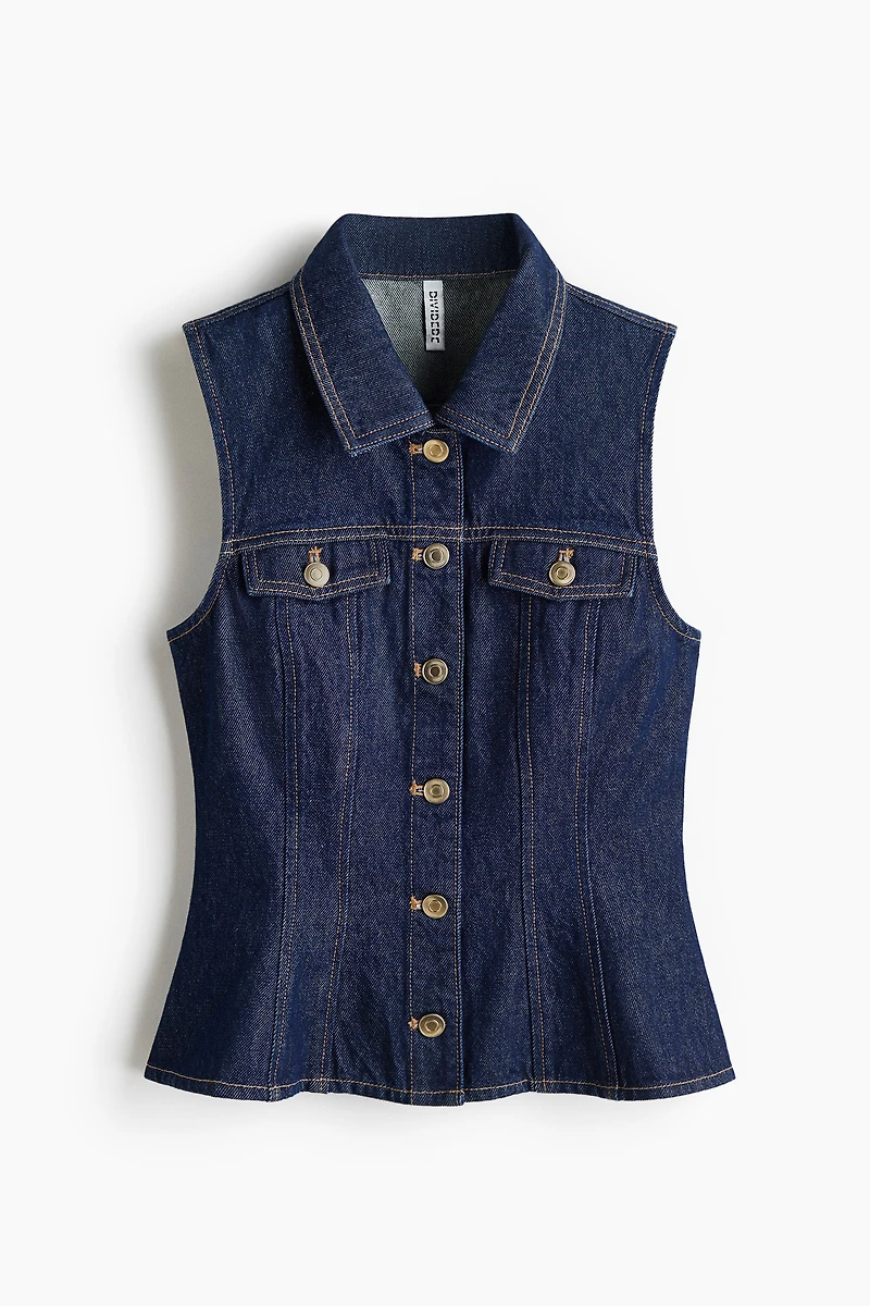 Peplum Denim Vest