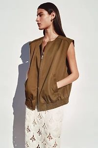 Veste sans manches en sergé