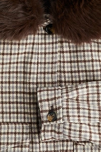 Twill Jacket with Fluffy Collar