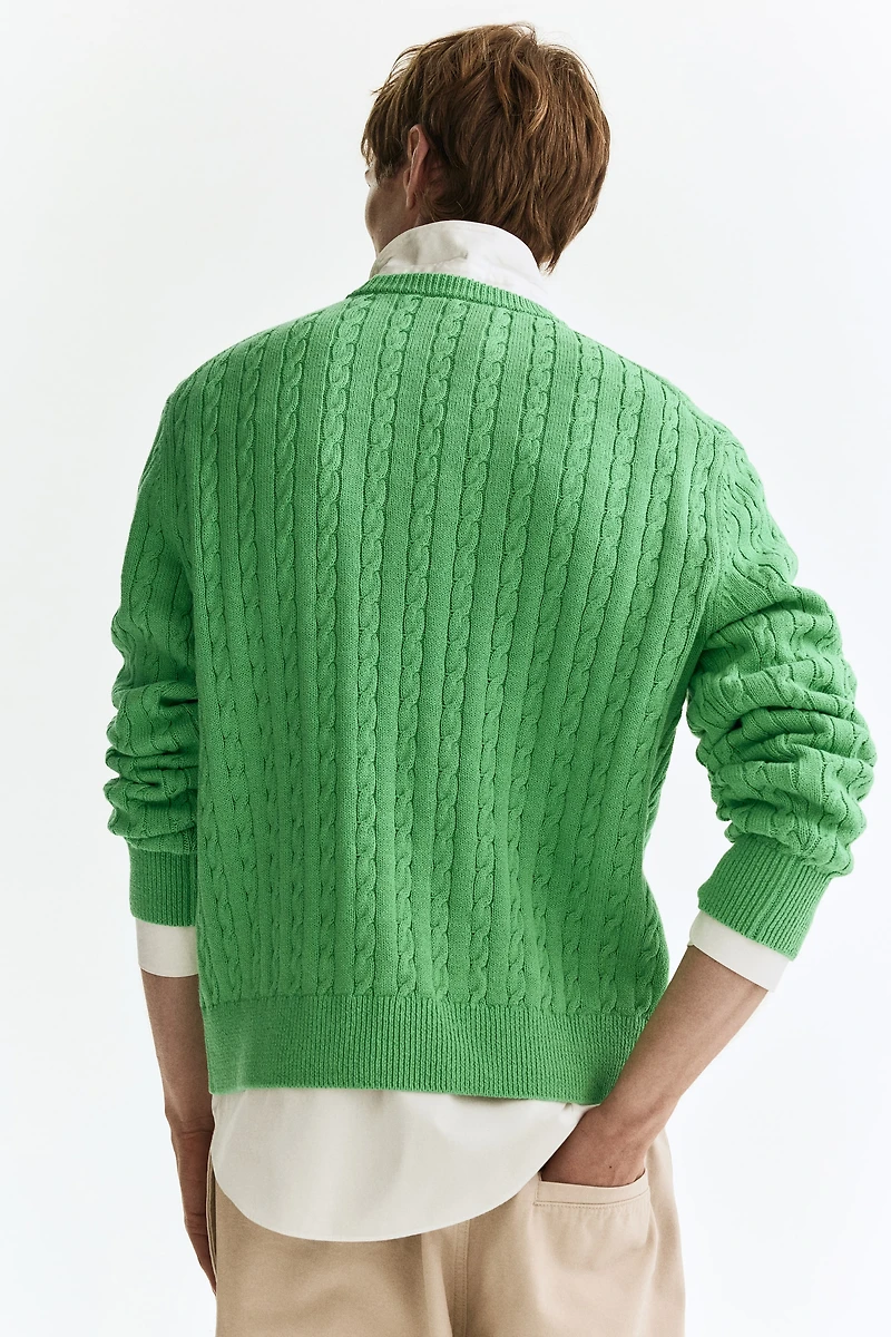 Regular-Fit Cable-Knit Sweater