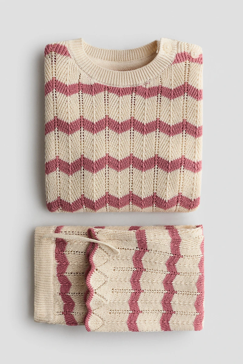 2-Piece Pointelle-Knit Cotton Set