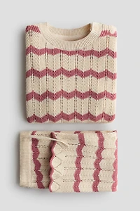 2-Piece Pointelle-Knit Cotton Set