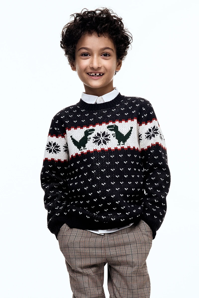 Jacquard-Knit Sweater