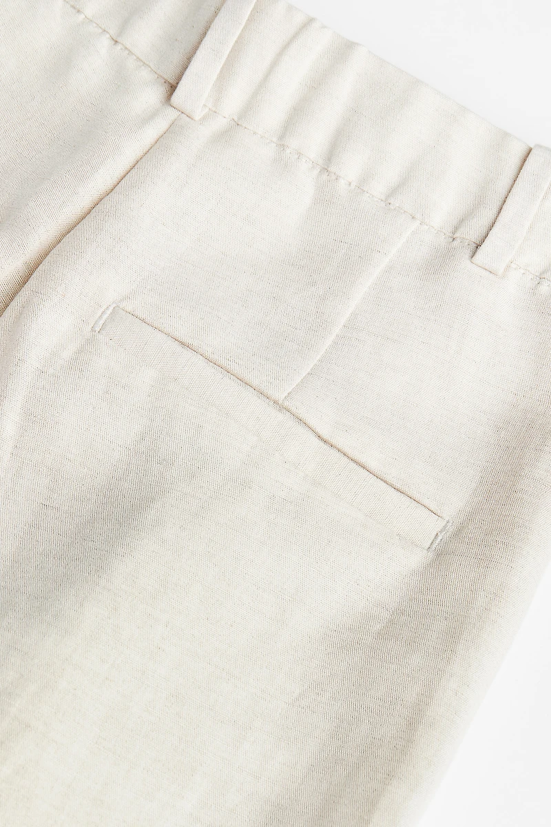 Pantalon effilé en lin mélangé