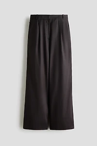 Wide-Leg Linen-Blend Dress Pants