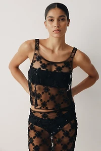 Haut ornementé en filet