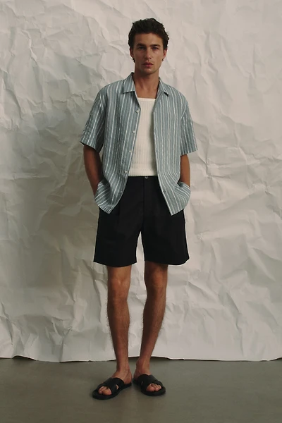 Relaxed-Fit Linen-Blend Shorts