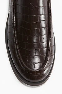 Crocodile-Patterned Loafers