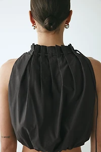 Drawstring-Detail Poplin Top