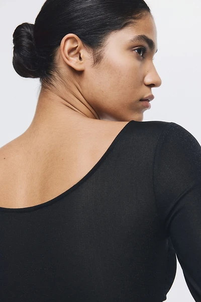 Glittery Twist-Detail Top