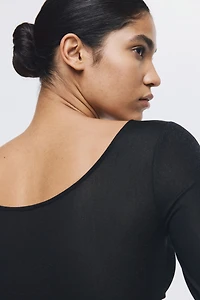 Glittery Twist-Detail Top