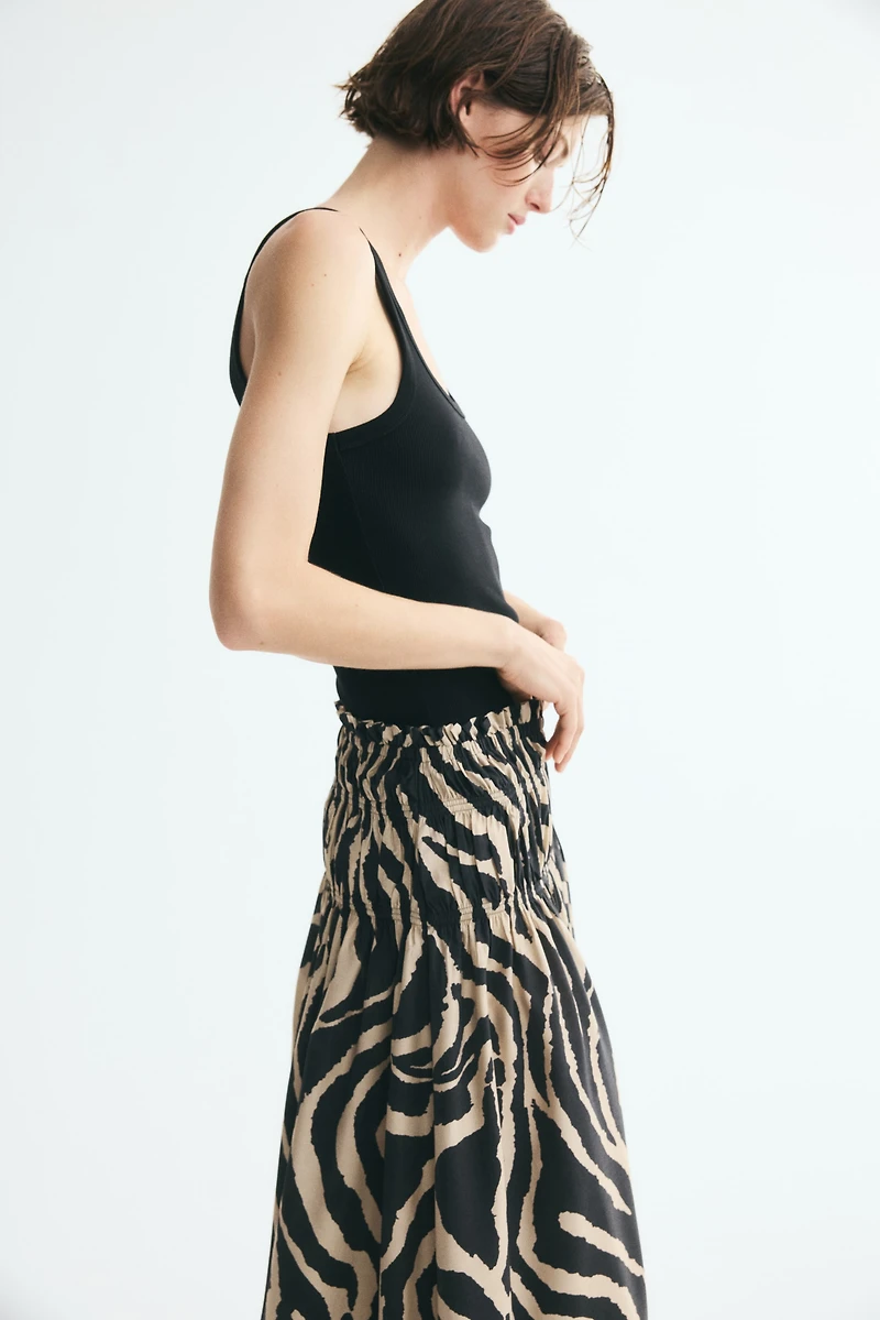 Smocked-Waist Skirt