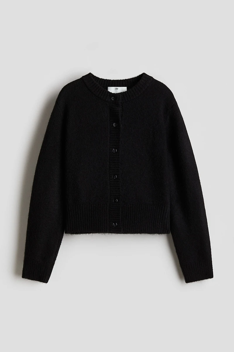 Short Fine-Knit Cardigan