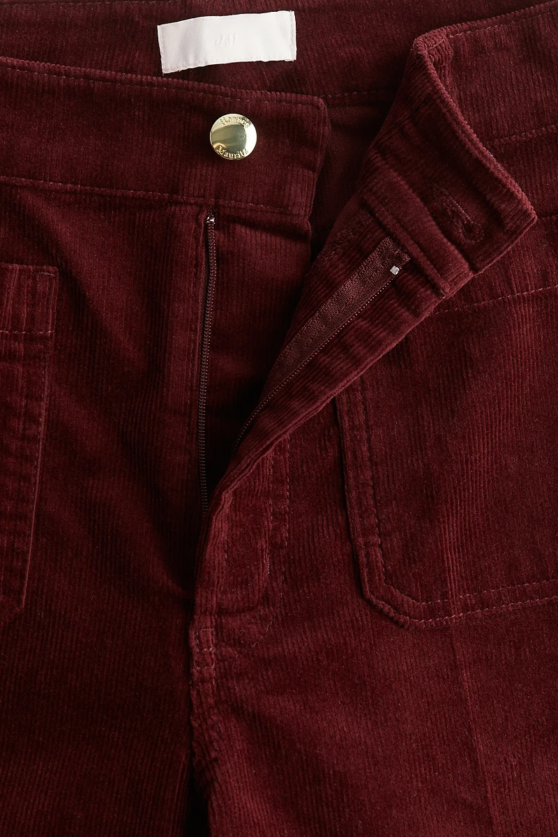 Pantalon évasé en velours côtelé