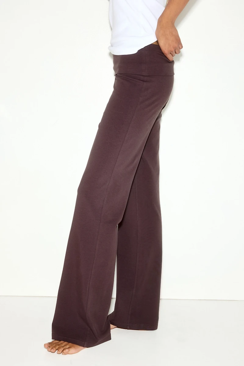 Pantalon en coton avec ceinture repliée