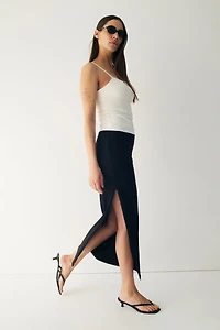 Cooling Slim Fit Ribbed midi skirt