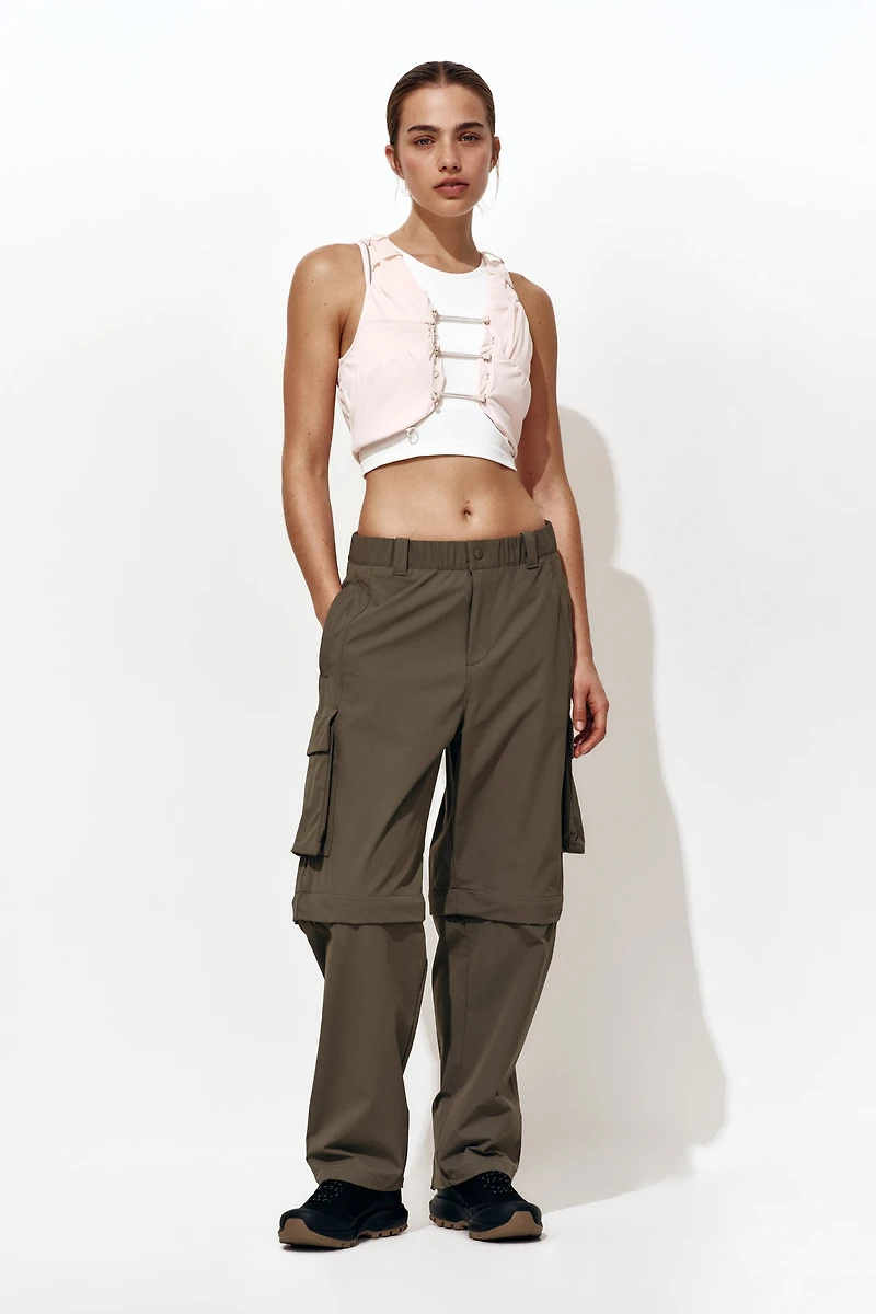 Barrel-Leg Convertible Pants