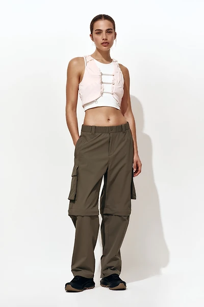 Barrel-Leg Convertible Pants