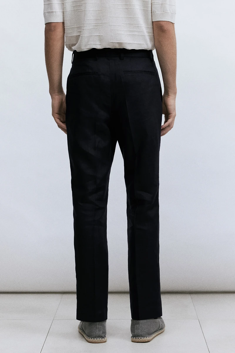 Slim-Fit Linen Suit Pants