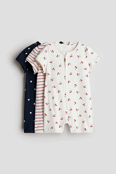 Lot de 3 pyjamas courts en coton