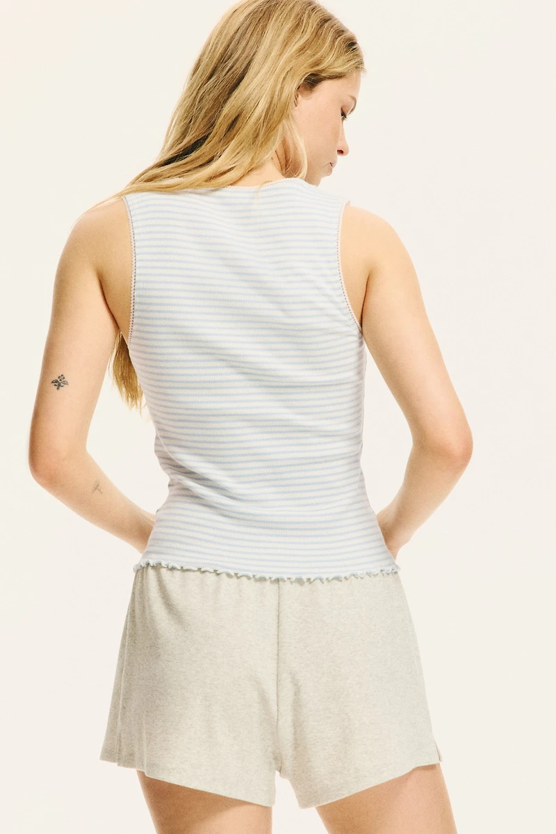 Pointelle Jersey Tank Top