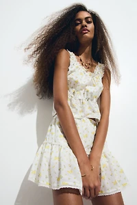 Lace-Detail Mini Skirt