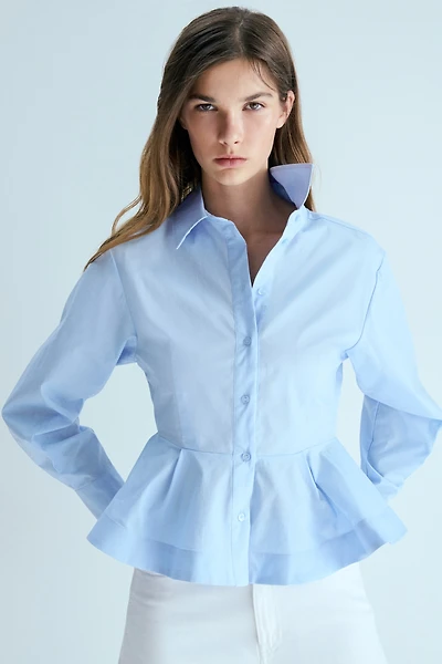 Poplin Peplum Shirt