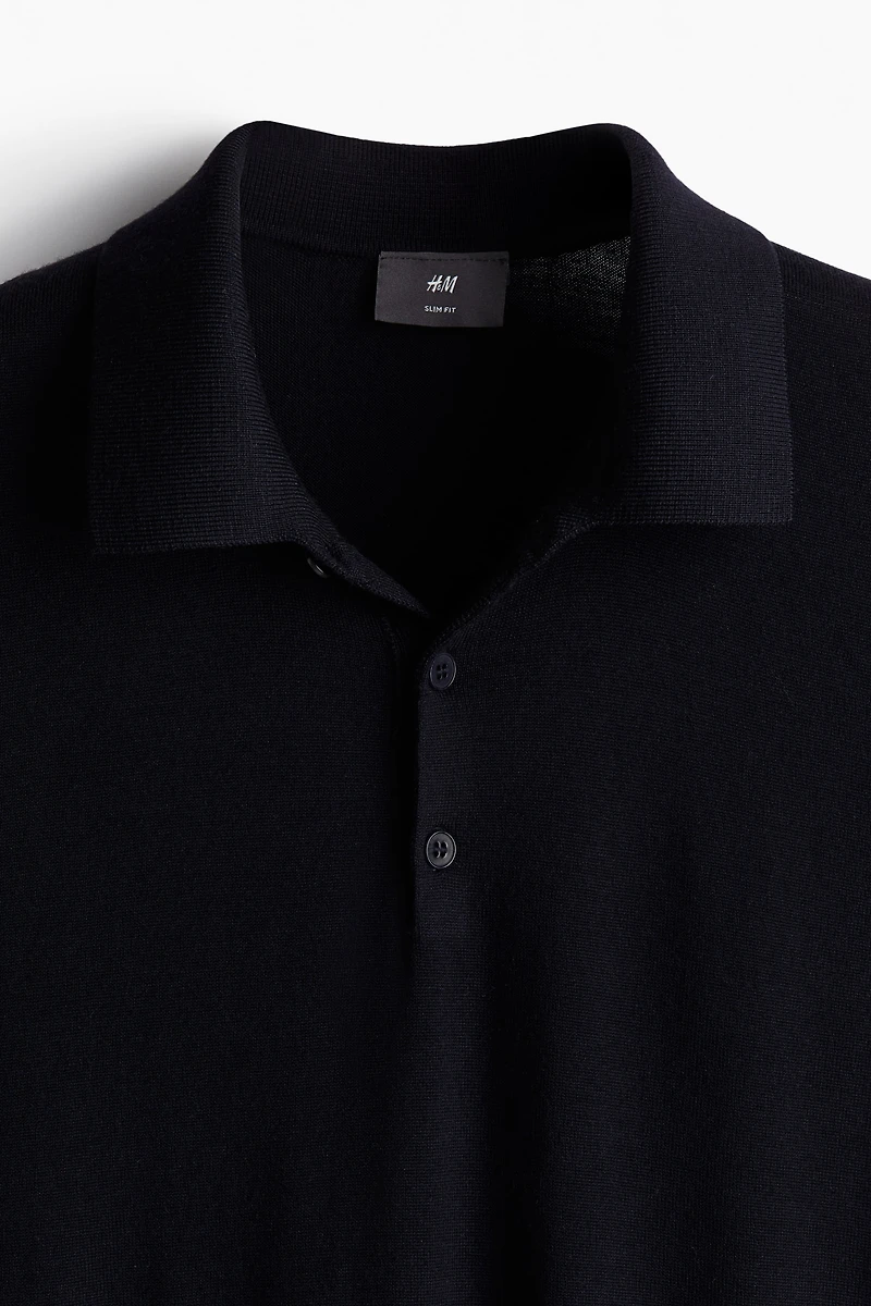 Slim Fit Wool Polo Shirt