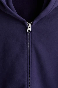 Veste à capuche grande taille fermeture éclair