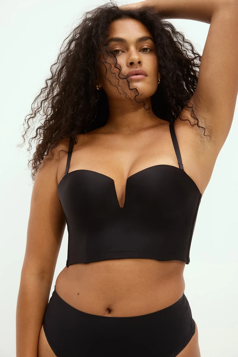 Padded-Cup Microfiber Bustier