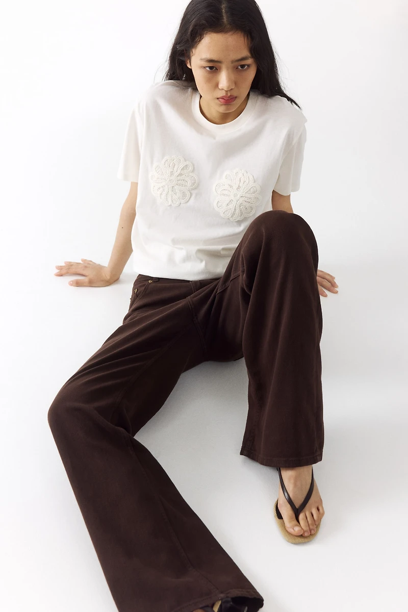 Straight-Leg Twill Pants